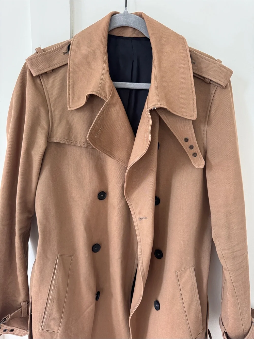 The Kooples Khaki Trench Bucked Trench Coat Size 48